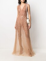Thumbnail for your product : Elisabetta Franchi Sequin-Embellished Sheer Gown