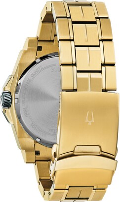 Bulova Men's Precisionist Diamond-Accent Gold-Tone Stainless Steel Bracelet Watch 46.5mm
