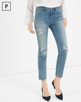 Thumbnail for your product : White House Black Market Petite Destructed Straight Crop Jeans