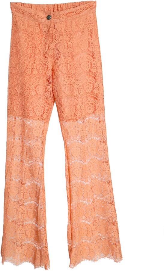 Wide Leg Peach Trousers | Shop the world's largest collection of fashion |  ShopStyle