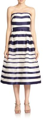 Kay Unger Striped Strapless Ball Gown