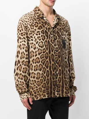 Dolce & Gabbana leopard print pyjama shirt