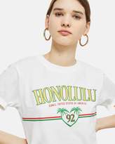 Thumbnail for your product : Topshop Honolulu Slogan T-Shirt