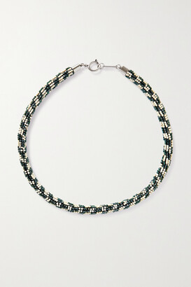 Isabel Marant Silver-tone Beaded Necklace - Green