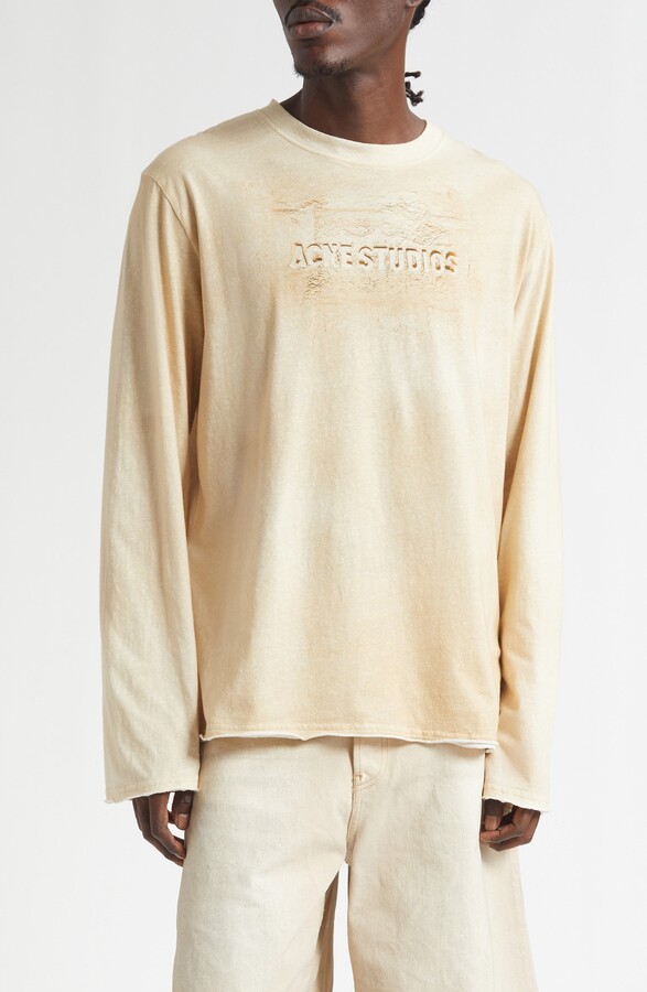 Acne Studios Logo Long Sleeve Organic Cotton Graphic T-Shirt