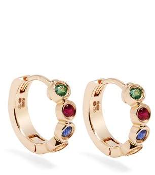 Alison Lou Sapphire, Ruby, Emerald & Gold Twister Earrings - Womens - Yellow Gold