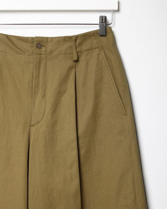 08sircus Cotton Linen Ramie Wide Cropped Pants