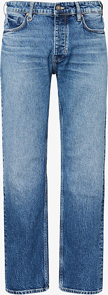 Neuw Mens Mid Indigo Ray Straight-Leg Denim Jeans 38/32