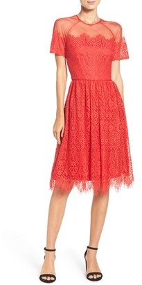 Maggy London Women's Lace Fit & Flare Dress