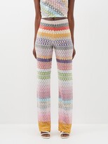 Thumbnail for your product : Missoni High-waist Crochet-knit Trousers - Multi Stripe