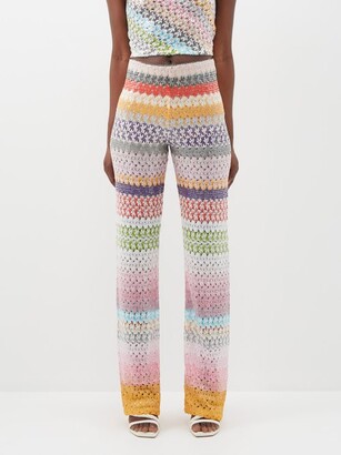 Missoni High-waist Crochet-knit Trousers - Multi Stripe