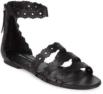 Alice + Olivia Women's Penny Scalloped Leather Flat Sandals