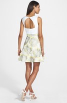 Thumbnail for your product : Aidan Mattox Mixed Media Fit & Flare Dress