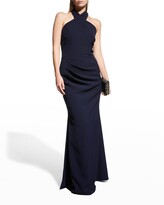 Thumbnail for your product : Shoshanna Hayden Stretch Crepe Halter Gown