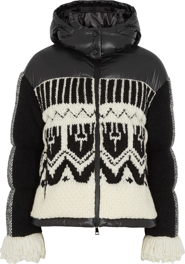 Moncler Hyoseris Intarsia Wool-blend and Shell Jacket