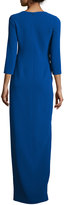 Thumbnail for your product : Rickie Freeman For Teri Jon 3/4-Sleeve Ruched Column Gown, Royal