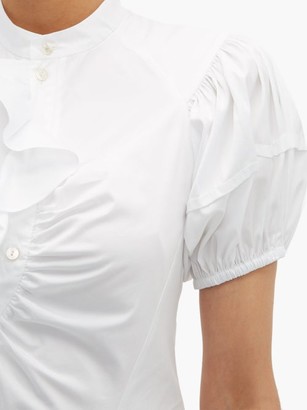 Peter Pilotto Ruffled Asymmetric Cotton Dress - White
