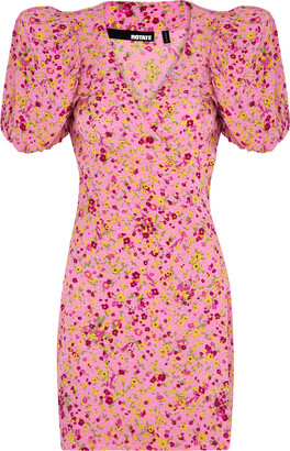 Rotate by Birger Christensen Floral-print Mini Wrap Dress - ShopStyle 