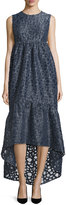 Thumbnail for your product : Co Sleeveless Textured High-Low Maxi Dress, Navy