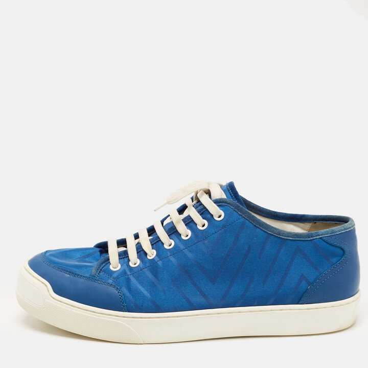 Louis Vuitton Blue Suede And Canvas Trainers Low Top Sneakers Size 44 Louis  Vuitton