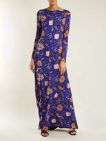 Thumbnail for your product : Diane von Furstenberg Canton-print Silk-jersey Maxi Dress - Womens - Blue Print