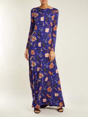 Diane von Furstenberg Canton-print Silk-jersey Maxi Dress - Womens - Blue Print
