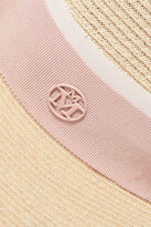 Thumbnail for your product : Maison Michel Henrietta Grosgrain-trimmed Straw Hat - Pink
