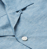 Thumbnail for your product : Beams Camp-Collar Cotton and Hemp-Blend Chambray Shirt