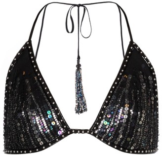 white sequin bralette