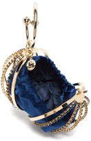 Thumbnail for your product : Rosantica Sasha Crystal-embellished Cage-frame Clutch - Navy