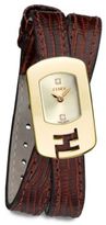 Thumbnail for your product : Fendi Diamond & Goldtone Stainless Steel Double-Wrap Watch