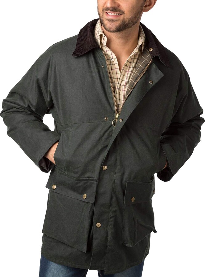 Rydale Men's Thirsk Classic Wax Jacket Waxed Cotton Country Check