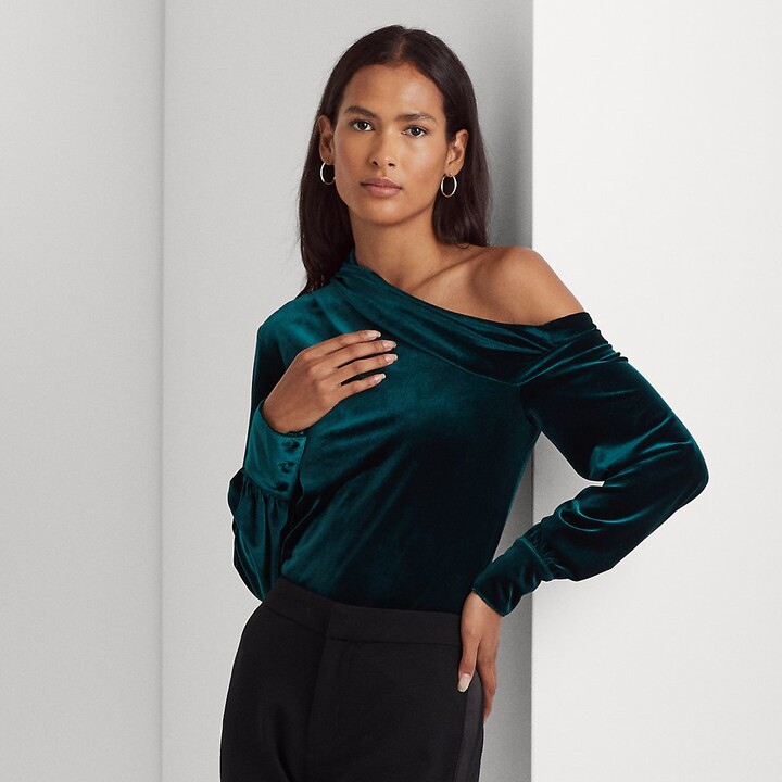Lauren Ralph Lauren Ralph Lauren OneShoulder Velvet Top ShopStyle