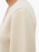 Thumbnail for your product : KHAITE Lucy Flared-sleeve V-neck Cashmere Cardigan - Cream