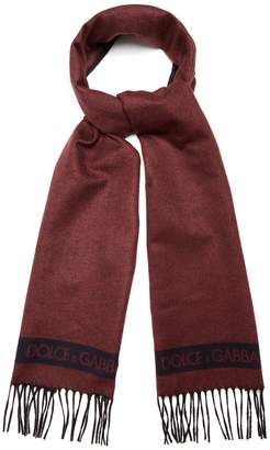 Dolce & Gabbana Bi-colour silk and cashmere-blend scarf