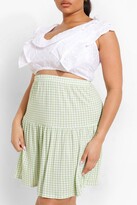 Thumbnail for your product : boohoo Plus Gingham Mini Skater Skirt