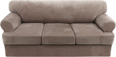 Sofa Cover T Cushion Sofa Slipcovers Thick Velvet Couch Cover Furniture Protector Stretch Sofa Covers For 3 Cushion Couch With 3 Individual T Cushion