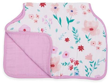 Little Unicorn Cotton Muslin Burp Cloth – 8”x 5”x1.2” - 100% Cotton – Machine Washable - 4 Absorbent, Lightweight Layers - Playful Designs - Reversible & Foldable - for Boys & Girls (Morning Glory)