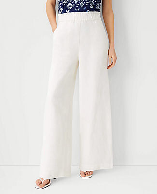 White linen petite pants Clearance