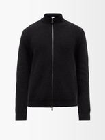 Thumbnail for your product : Sunspel High-neck Ribbed-cotton Zipped Sweater - Black