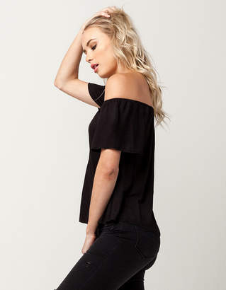 Hip Solid Womens Off The Shoulder Top