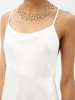 Thumbnail for your product : Galvan Sonoma Tie-back Satin Midi Dress - White