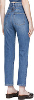 Thumbnail for your product : Alaia Blue High-Waist Straight Jeans