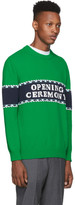 Thumbnail for your product : Opening Ceremony Green Knit Logo Sweater