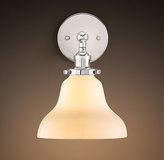 Thumbnail for your product : Restoration Hardware 20th C. Factory Filament Milk Glass Boulangerie Sconce - Polished Nickel