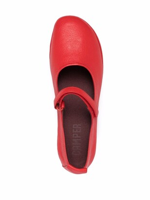 Camper Nina touch-strap leather ballerina shoes