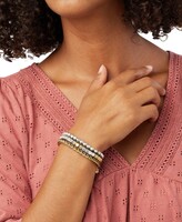 Thumbnail for your product : Lucky Brand Bracelet, Silver-Tone and Gold-Tone Leather Wrap Bracelet