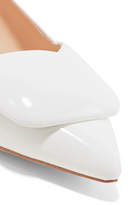 Thumbnail for your product : Rupert Sanderson Aga Patent-leather Point-toe Flats - White