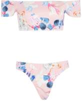 Thumbnail for your product : boohoo Orlando Floral High Leg Bardot Bikini