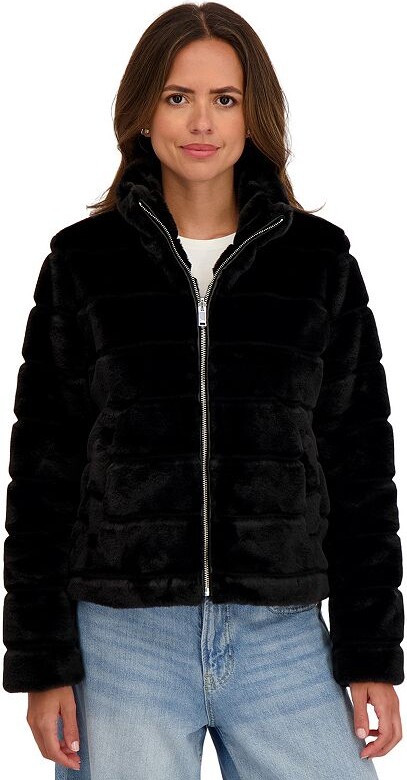Women's Sebby Collection Reversible Faux Fur Short Zip Front Jacket